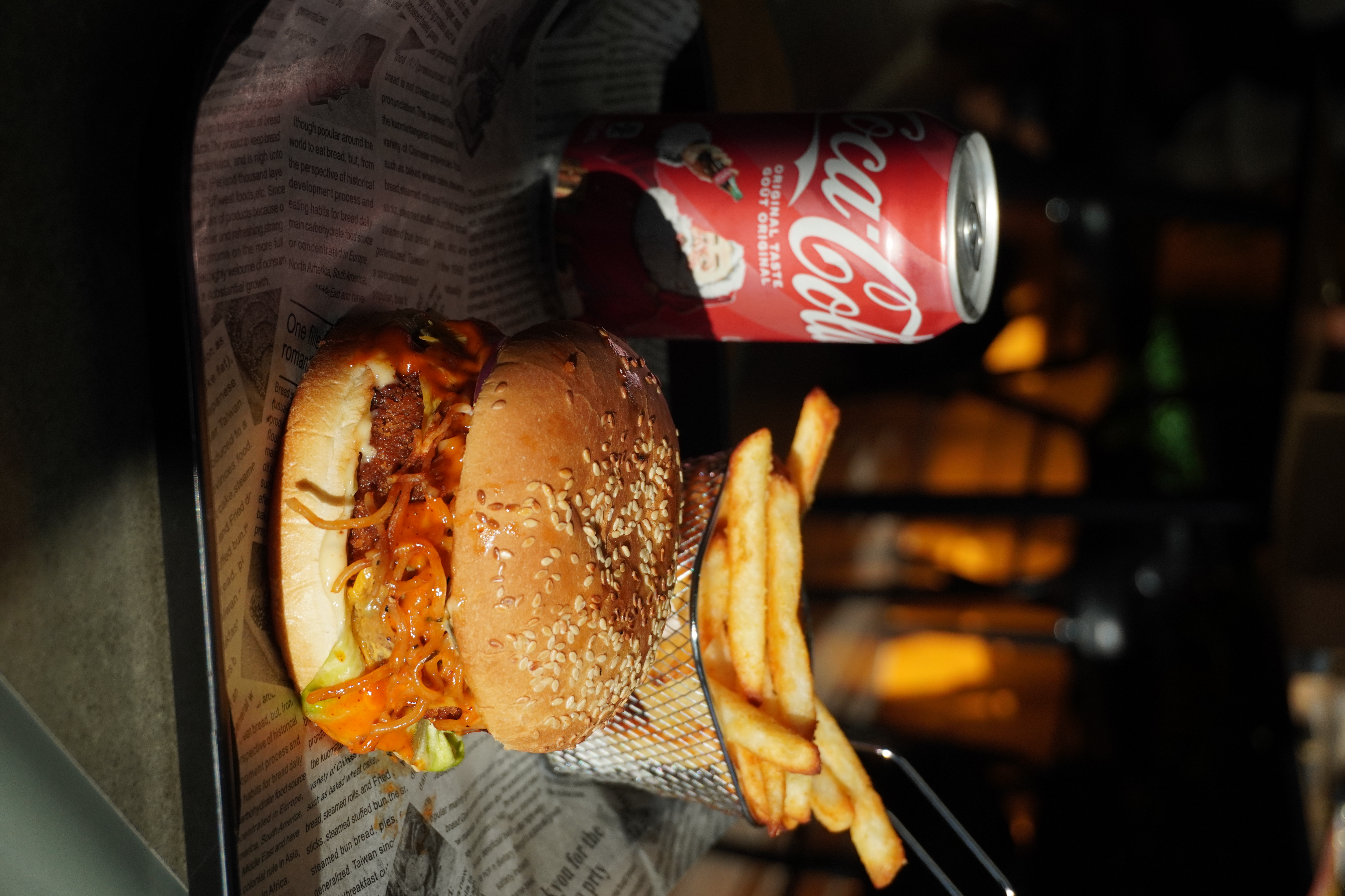 Burger Bar White Rock — full meal with Coca-Cola and fries